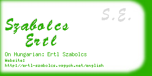 szabolcs ertl business card